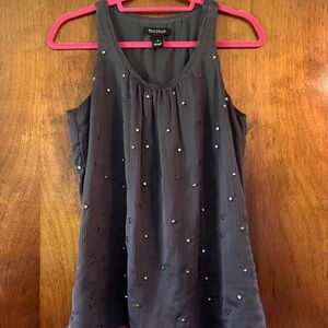 Gray Embellished Tank Top